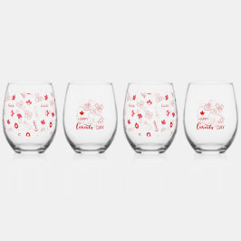 Vaso De Vino Día de Canadá