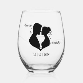 Vaso De Vino Día de la boda para recordar a la novia y al novio