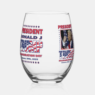 Vaso De Vino Día de la Inauguración del Presidente Trump