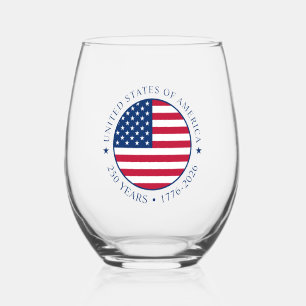 Vaso De Vino Día de la Independencia de EE. UU. 4 de julio 250