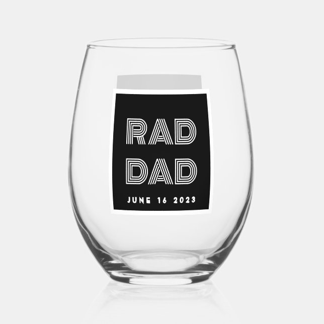 Vaso De Vino Día de los Padres de Rad Dad (Anverso)