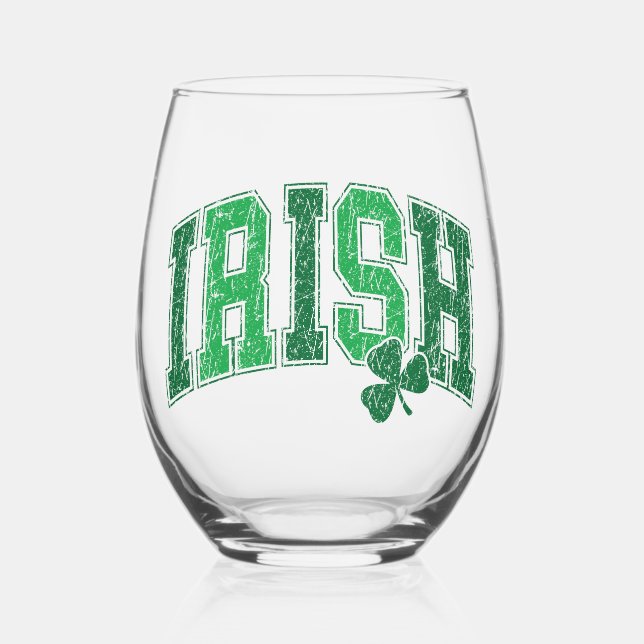 Vaso De Vino Día del Orgullo Irlandés (Anverso)
