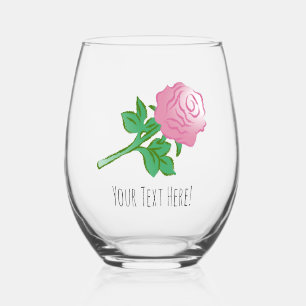 Vaso De Vino Dibujo hermoso de una rosa rosa