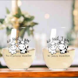 Vaso De Vino Dijimos Que Yo Moo Cow Tema Boda