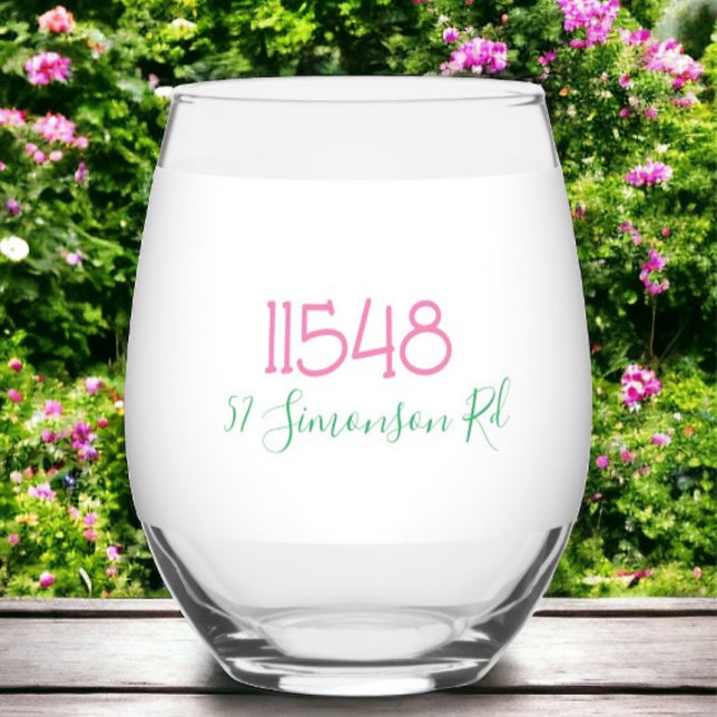 Vaso De Vino Dirección Personalizada de Código Postal de Ciudad (Subido por el creador)