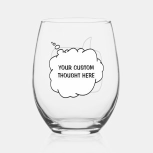 Vaso De Vino Discurso de texto personalizado y burbujas de pens