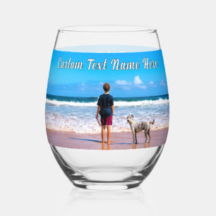 Vaso De Vino Diseñar su propia foto Personalizado y nombre de t
