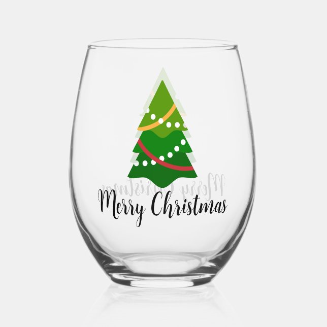 Vaso De Vino Diseño de árbol de navidad Vino sin vapor (Anverso)