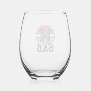Vaso De Vino Diseño de camiseta de Papá Pitbull amante de los p
