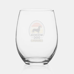 Vaso De Vino Diseño de camiseta de perro vienés abuelo dachshun