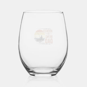 Vaso De Vino Diseño de camiseta de pesca vintage enganchado a s
