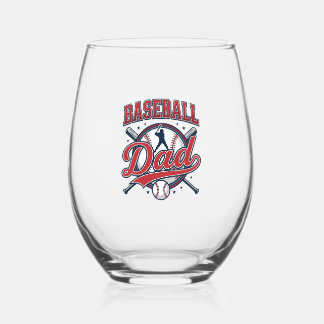 Vaso De Vino Diseño de camiseta Vintage Baseball Dad_1