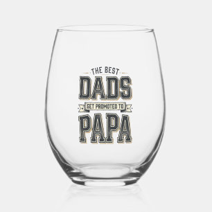 Vaso De Vino Diseño de camiseta Vintage Best Dads Promoted To P