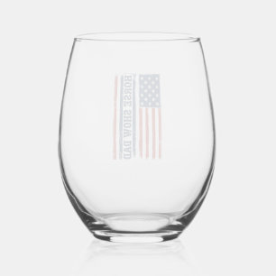 Vaso De Vino Diseño de camiseta vintage de la bandera americana