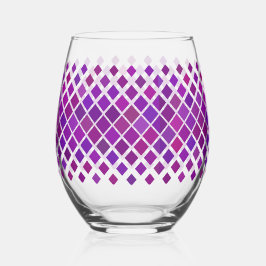 Vaso De Vino Diseño de Diamantes Magenta Púrpura