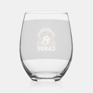 Vaso De Vino Diseño de fantasma de calabaza de dulces de Hallow