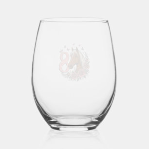 Vaso De Vino Diseño de grabado vintage floral cumpleaños 8 caba
