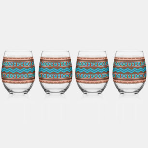 Vaso De Vino Diseño geométrico al estilo del suroeste de Camero