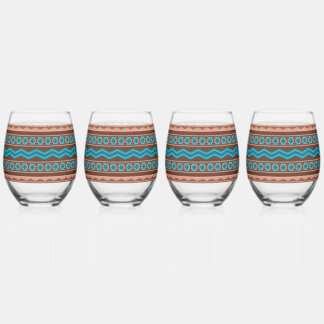 Vaso De Vino Diseño geométrico al estilo del suroeste de Camero
