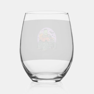Vaso De Vino Diseño gráfico de camión monstruo de Frankenstein