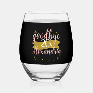 Vaso De Vino Diseño personalizado para el 30 cumpleaños Adiós a