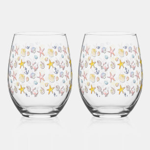 Vaso De Vino Diseño sencillo de playa