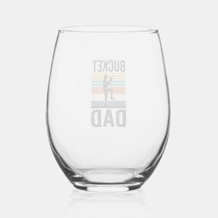 Vaso De Vino Diseño vectorial Bucket Dad Retro Baseball Padre_1
