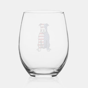 Vaso De Vino Diseño vectorial de grabado vintage de Pit Bull pa