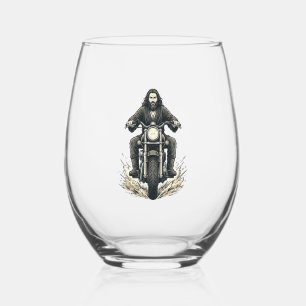 Vaso De Vino Diseño vectorial de motorista de motocicleta con g
