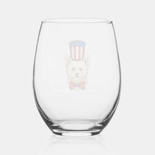 Vaso De Vino Diseño vectorial vintage de perro patriótico con s