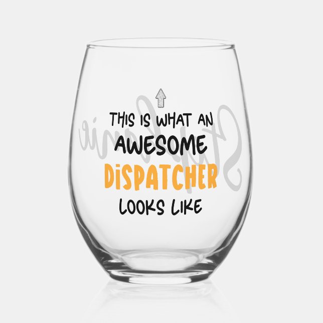 Vaso De Vino Dispatcher divertida e impactante (Anverso)