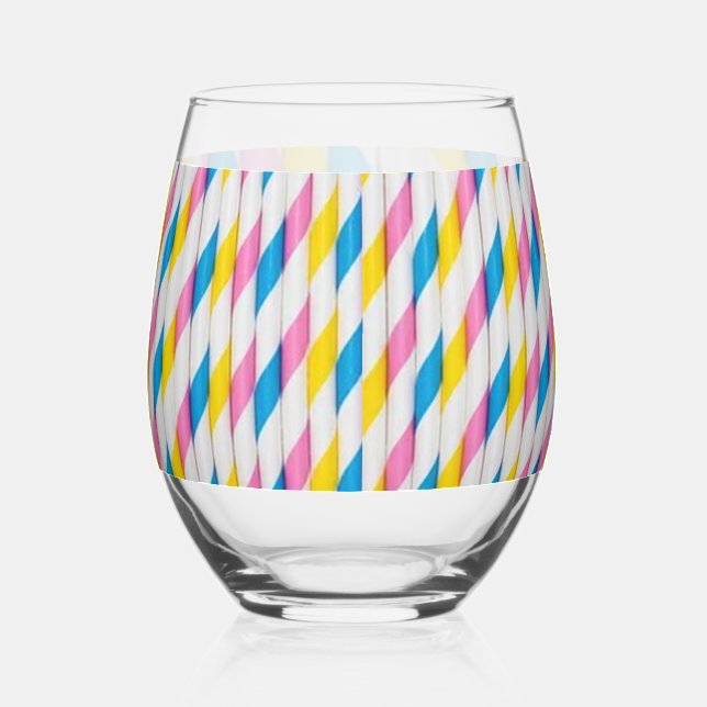 Vaso De Vino ¡Diversión con Straws! Tazas y jarras (Anverso)