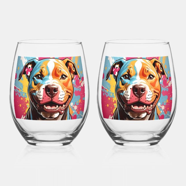 Vaso De Vino Diversión de cumpleaños en Staffordshire     (Anverso)