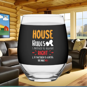 Vaso De Vino Divertida Madre casa gobierna el arte de la palabr