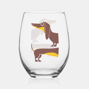 Vaso De Vino Divertido dachshund lindo para padres de perros la