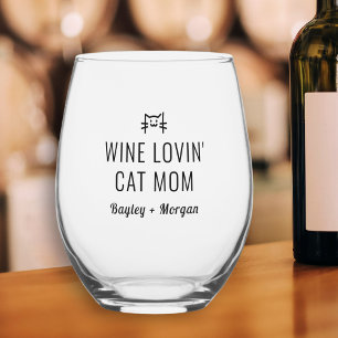 Vaso De Vino Divertidos nombres personalizados de gatos amantes