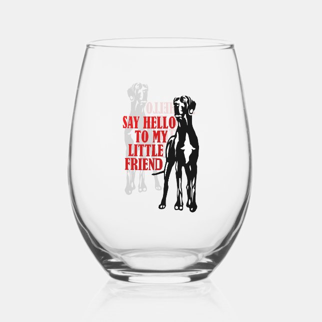 Vaso De Vino Diviértete con Gran Danés (Anverso)