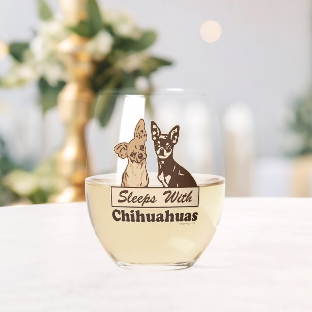 Vaso De Vino Dormir Con Chihuahuas (Insitu (Boda))