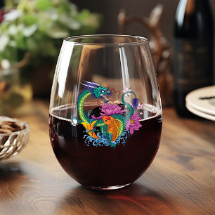 Vaso De Vino Dragón de agua chino Koi Fish