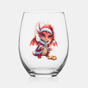 Vaso De Vino Dragón de Navidad, demasiado lindo para arrestar,