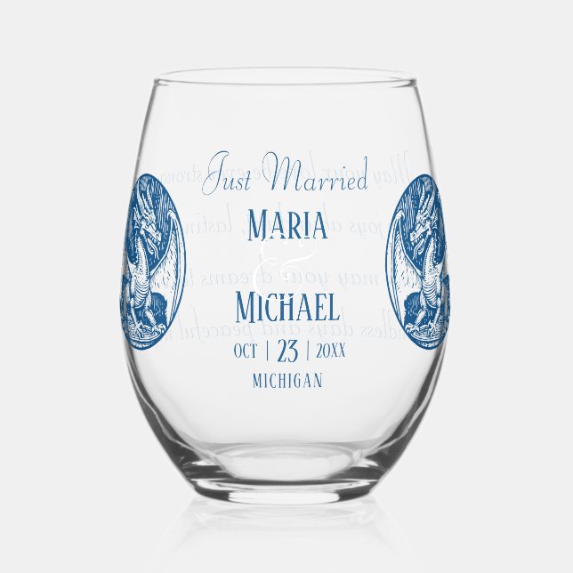 Vaso De Vino Dragon Motif & Editable Boda Drinkware Set (Anverso)