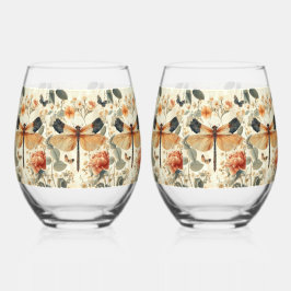 Vaso De Vino Dragón retro Art Deco, rosa rosa