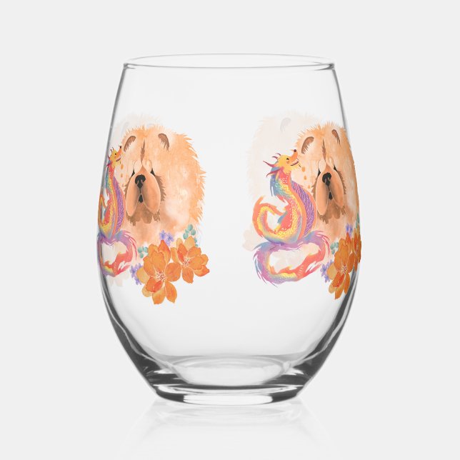 Vaso De Vino DRAGON TALES Chow Stemless wine glass (Anverso)