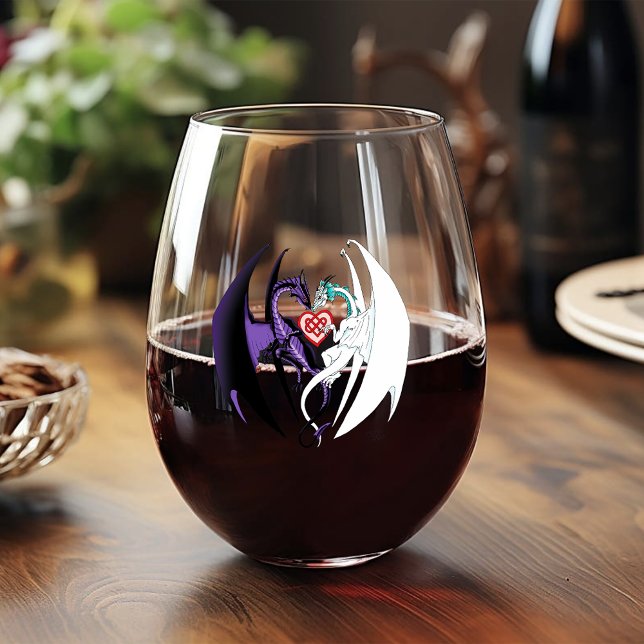 Vaso De Vino Dragones Amor Corazón Azul (Subido por el creador)