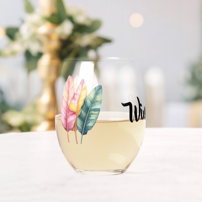 Vaso De Vino Drei Bananen Blätter in Pastellfarben  (Insitu (Boda))