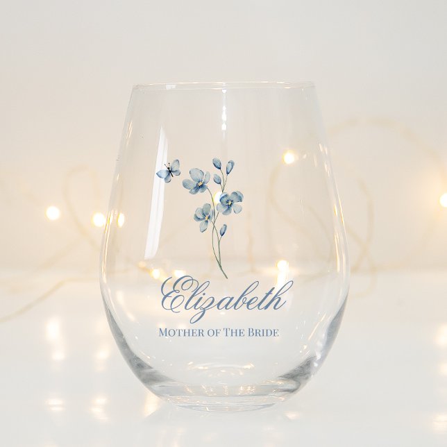 Vaso De Vino Ducha nupcial con flores silvestres dusty azul per (Subido por el creador)