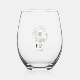 Vaso De Vino Ducha nupcial de Perlas Brillantes Personalizadas