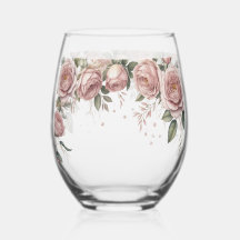  Dusty Pink Rose Wedding Toast Wine Glass