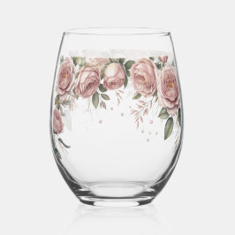 Vaso De Vino Dusty Pink Rose Wedding Toast Wine Glass