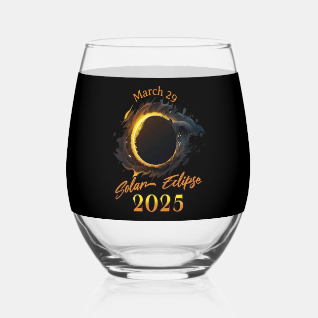 Vaso De Vino Eclipse solar 29 de marzo de 2025 (Anverso)